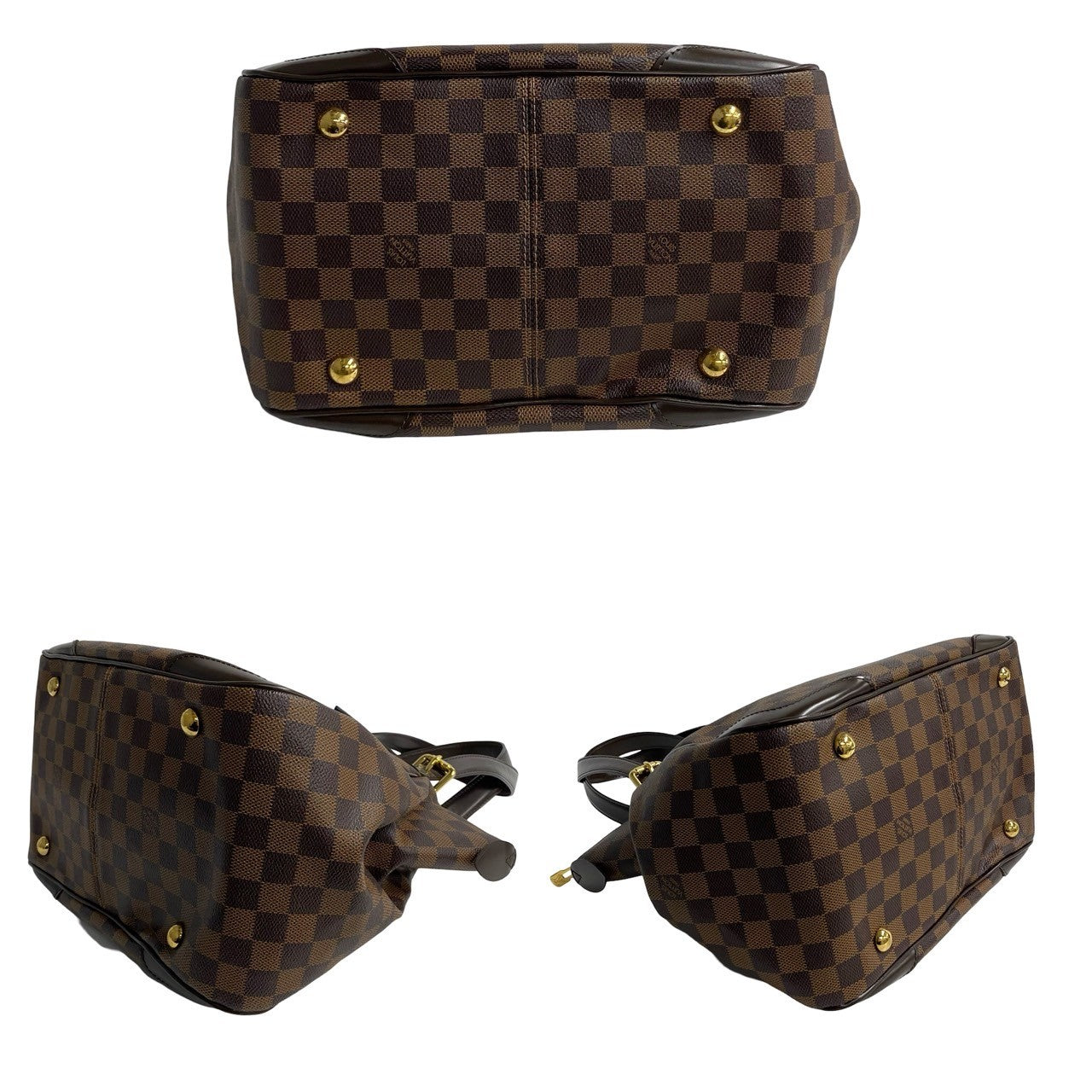 LOUIS VUITTON Handbag Leather, PVC Brown Damier Verona MM Women Used