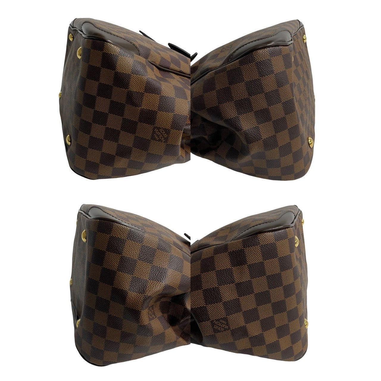 LOUIS VUITTON Handbag Leather, PVC Brown Damier Verona MM Women Used