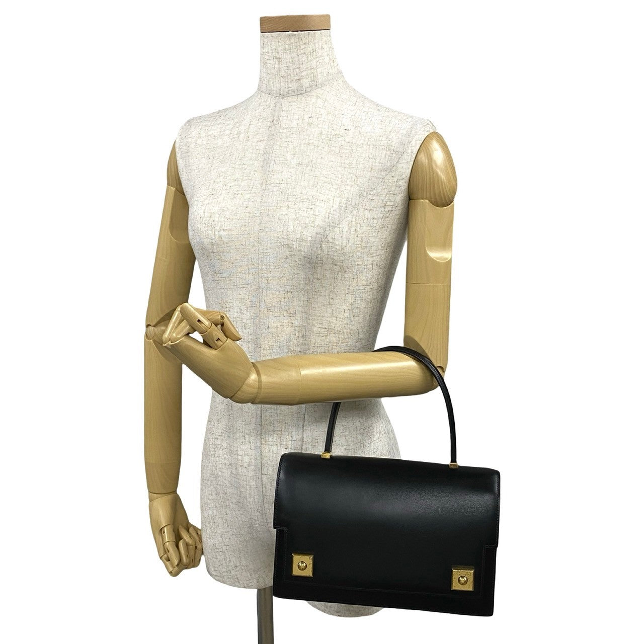 HERMES Handbag Boxcalf, Leather black piano Women Used