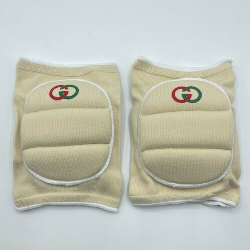 Gucci Ivory GG Logo Knee Pads