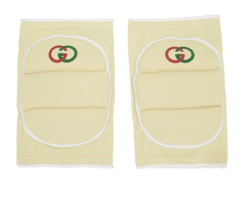 Gucci Ivory GG Logo Knee Pads