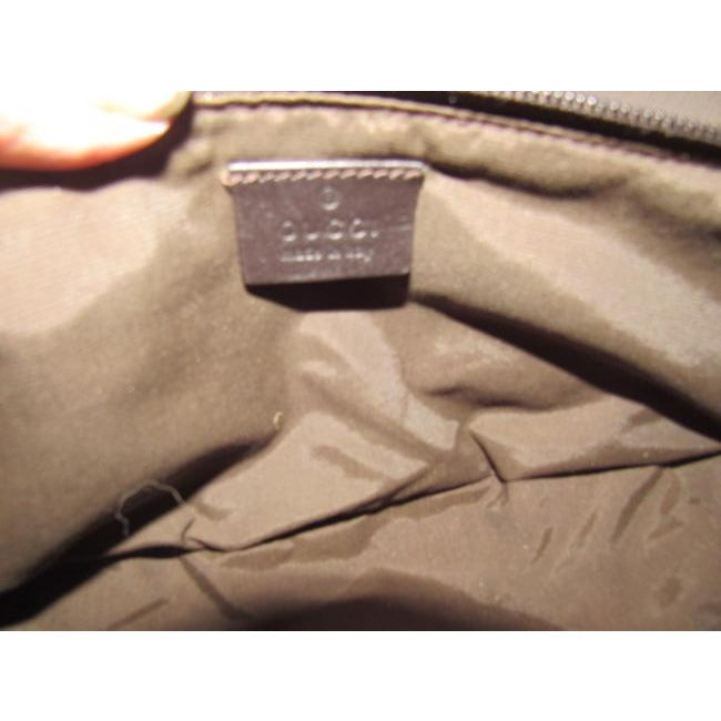 Gucci Vintage Rusty Orange Large G Logo Print Canvas Brown Leather And Hobo Bag