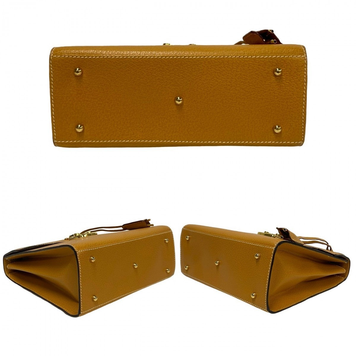 GUCCI Shoulder Bag leather yellow Ready lock Women Used