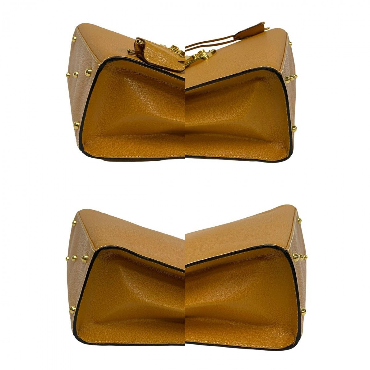 GUCCI Shoulder Bag leather yellow Ready lock Women Used
