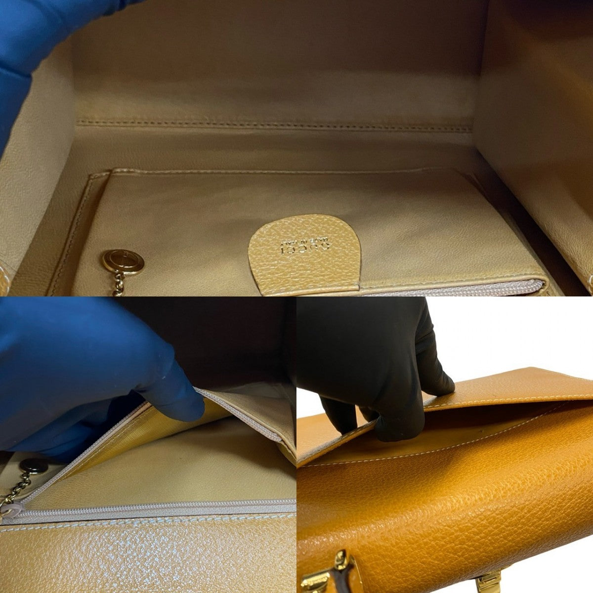 GUCCI Shoulder Bag leather yellow Ready lock Women Used