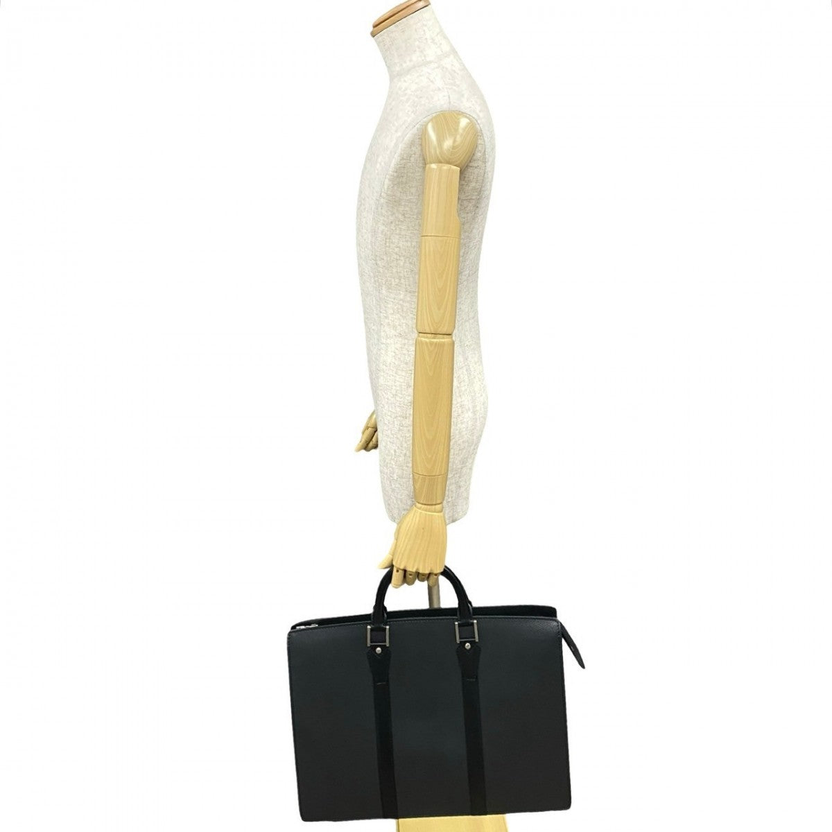 LOUIS VUITTON Business bag Taiga black Taiga Porto Documan Rozan mens Used