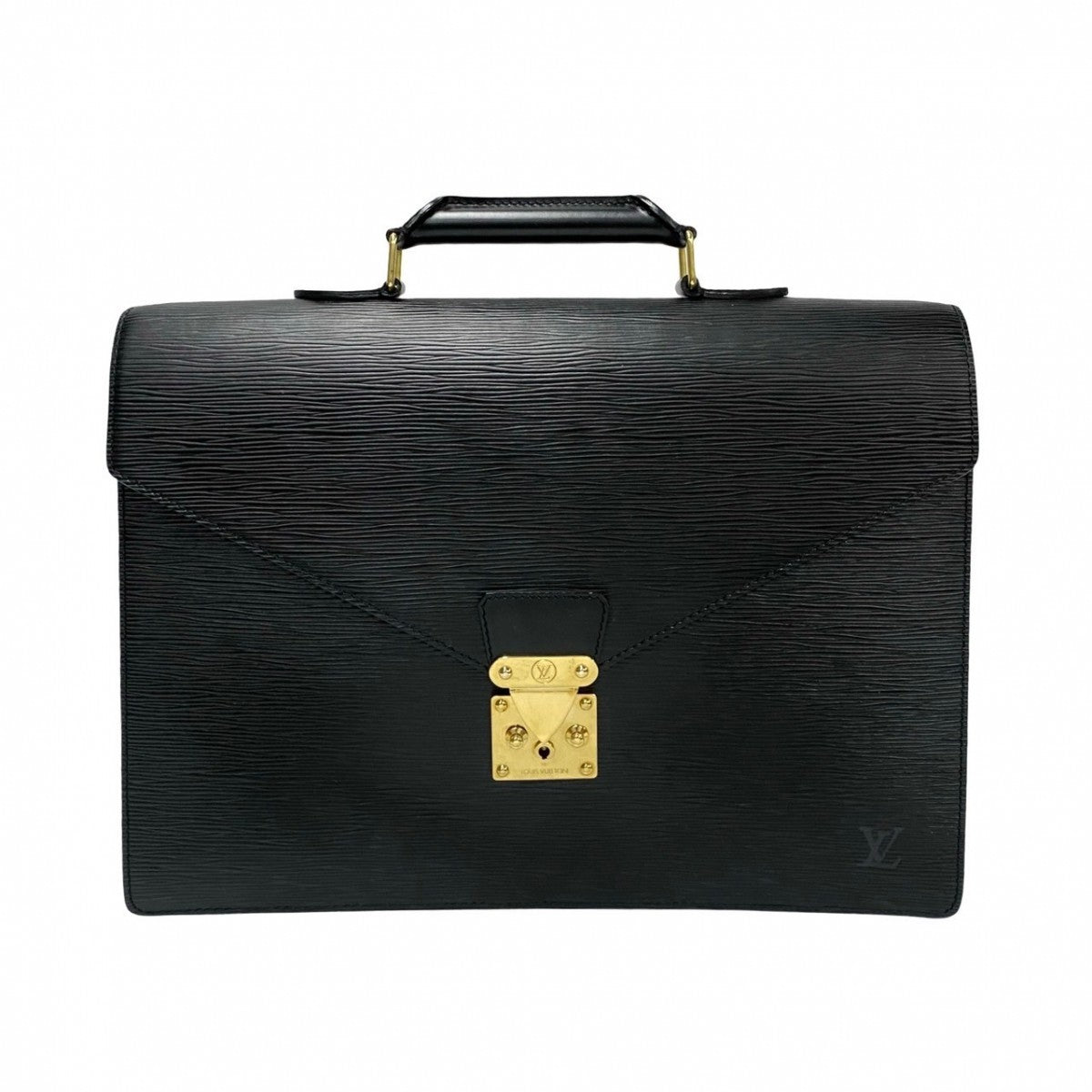 LOUIS VUITTON Business bag leather black Epi Serviette Ambassador mens Used