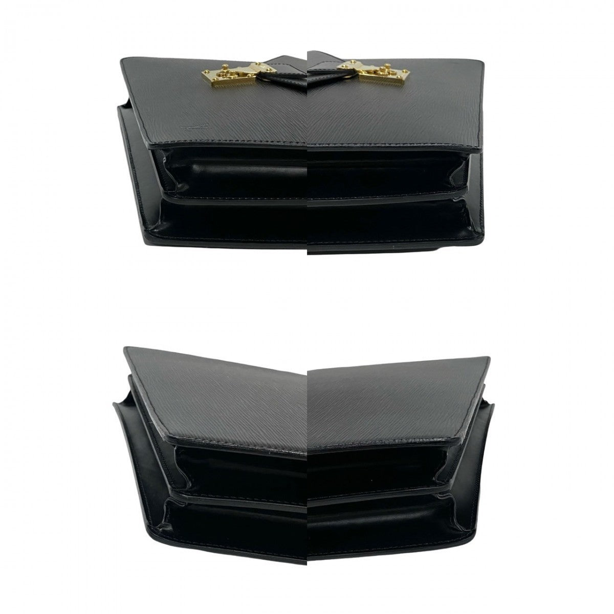 LOUIS VUITTON Business bag leather black Epi Serviette Ambassador mens Used
