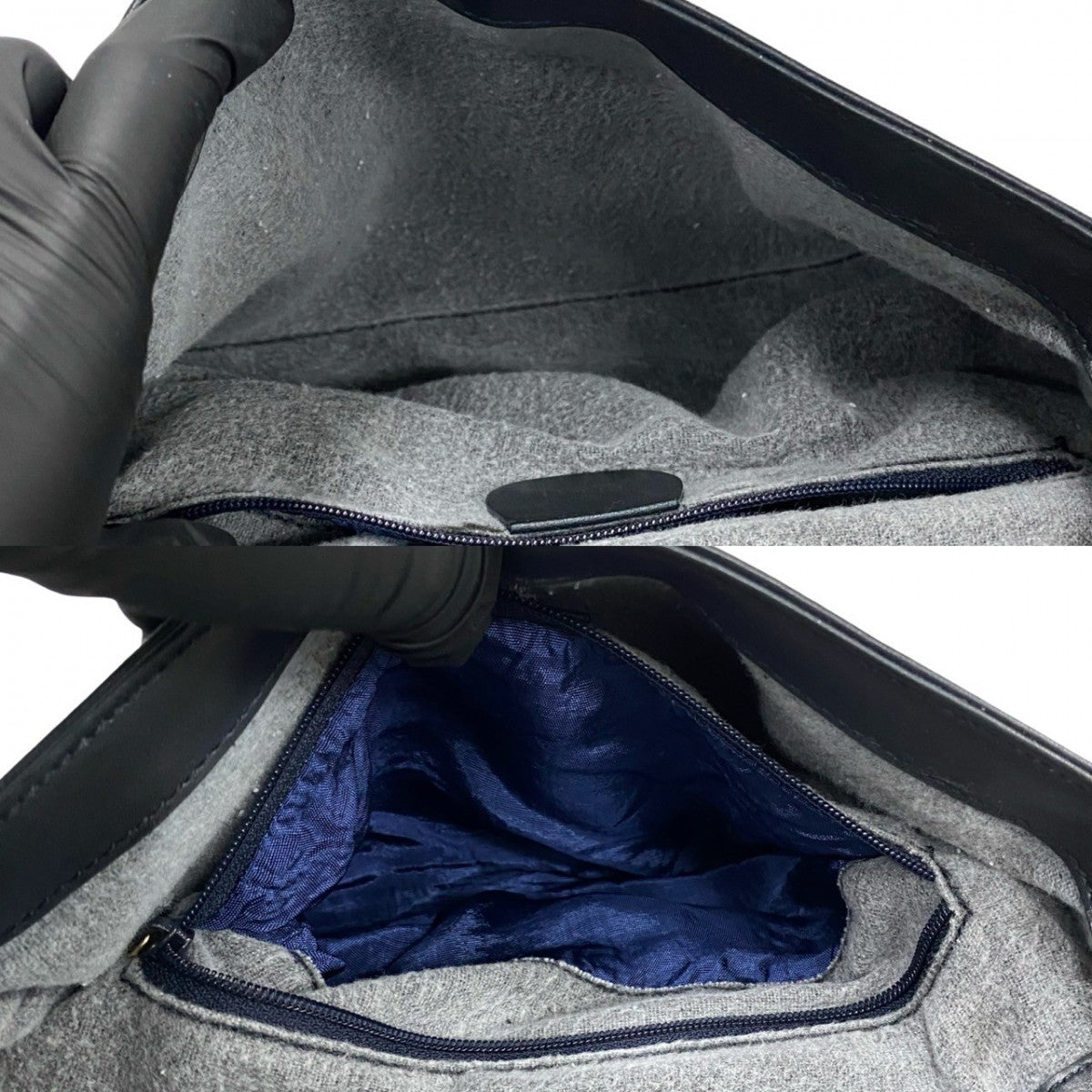 GUCCI Shoulder Bag leather Navy