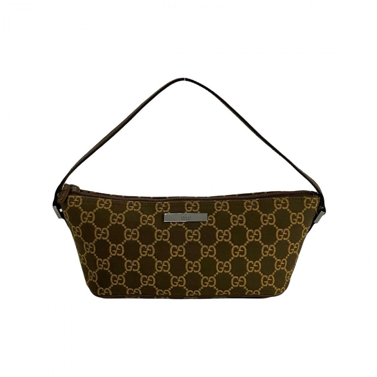 GUCCI Handbag Canvas, Leather Brown GG logo Women Used