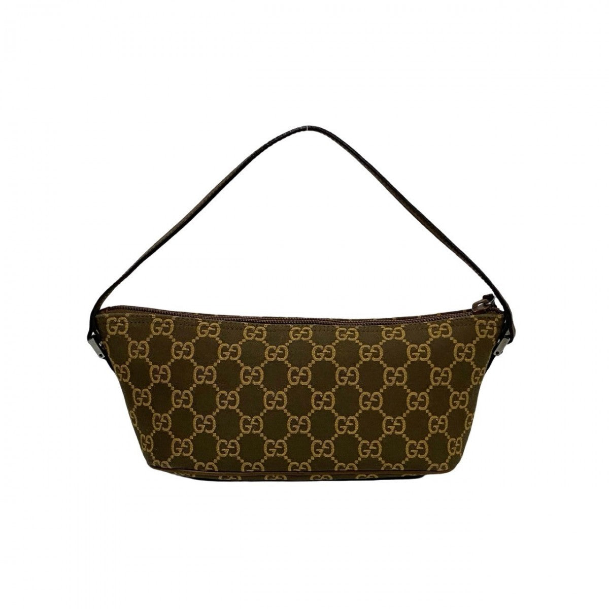 GUCCI Handbag Canvas, Leather Brown GG logo Women Used