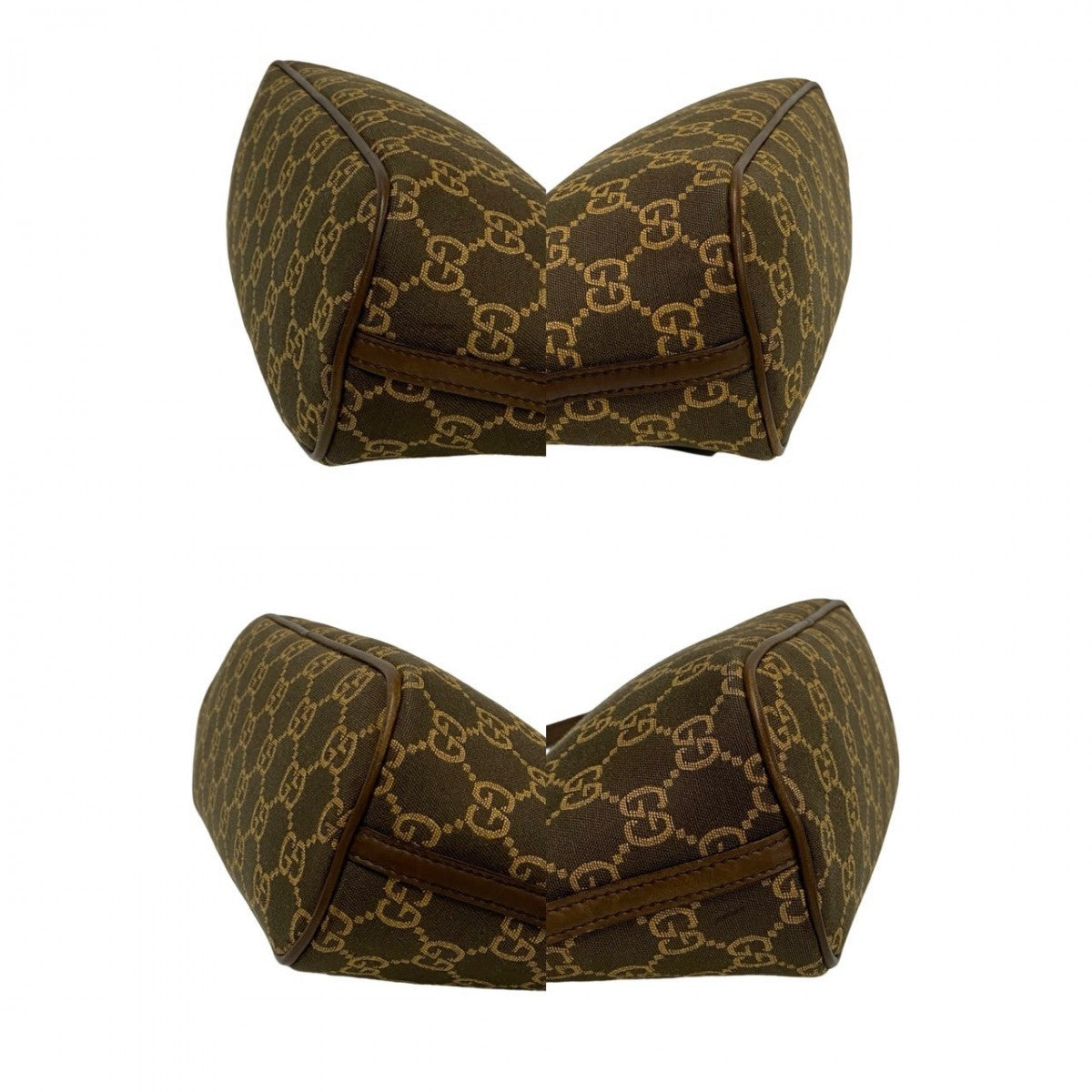 GUCCI Handbag Canvas, Leather Brown GG logo Women Used