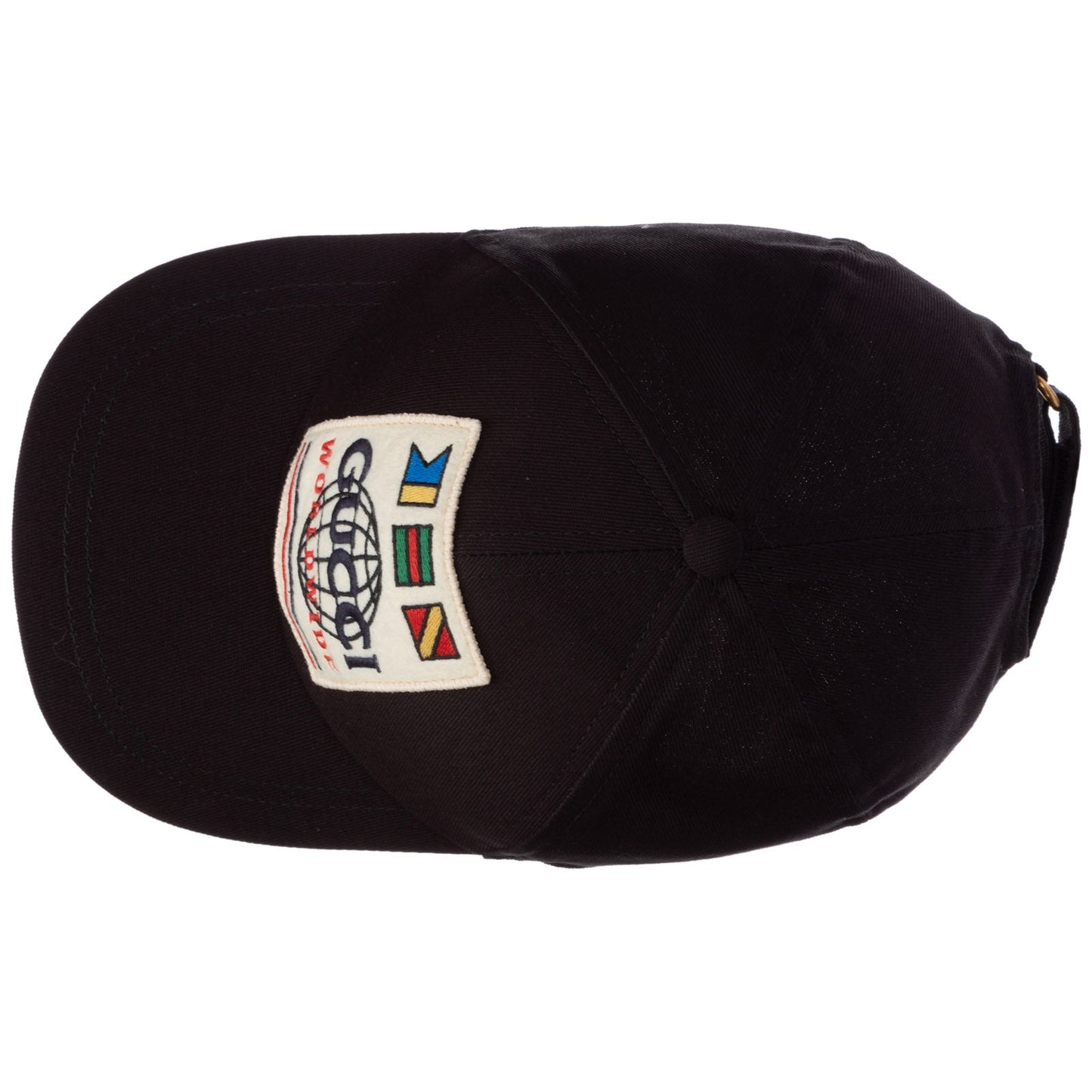 Gucci Worldwide Patch Canvas Baseball Cap in Black