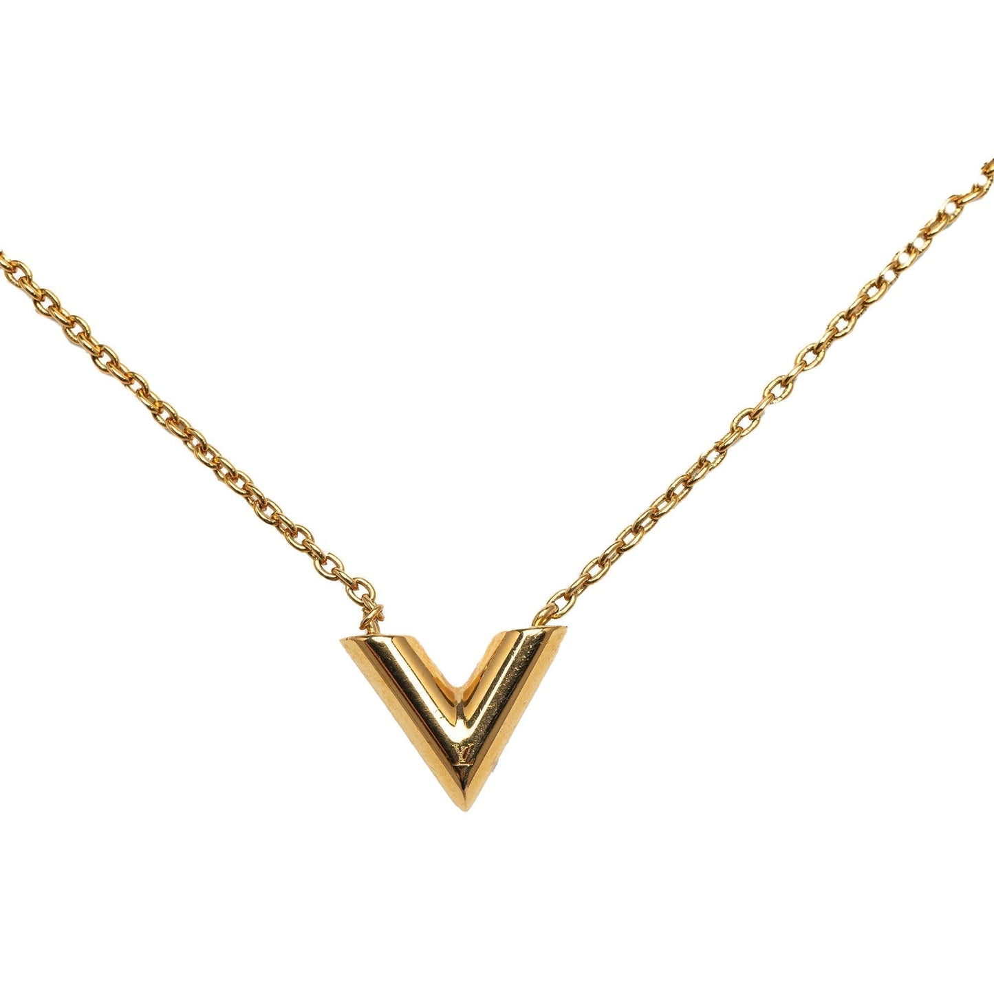 Gold Louis Vuitton Essential V Necklace