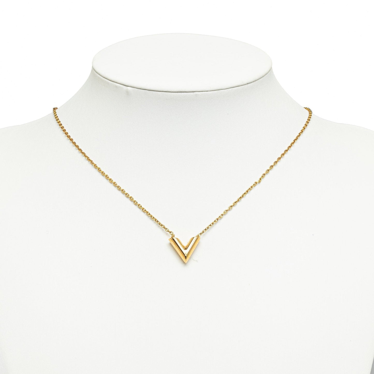 Gold Louis Vuitton Essential V Necklace