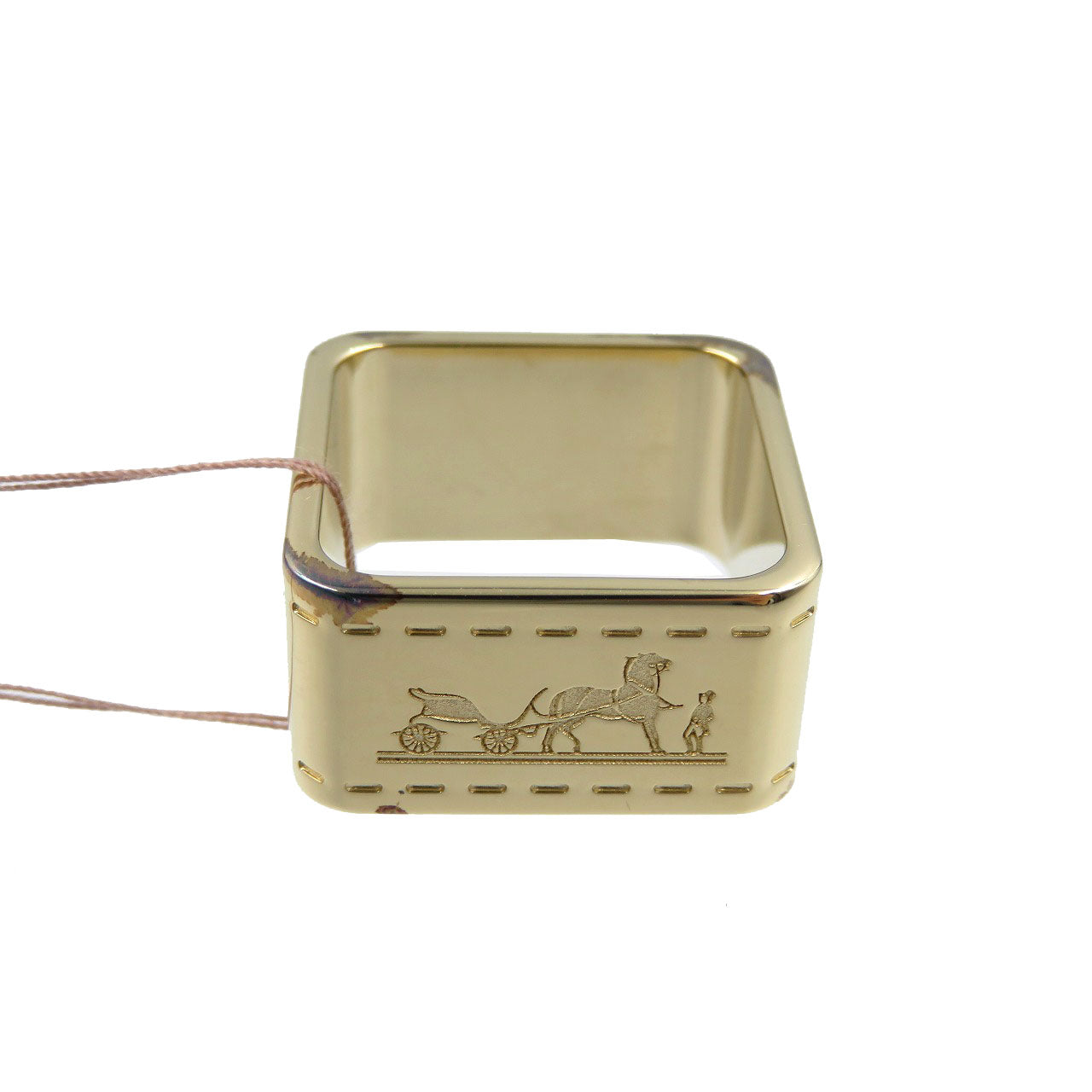HERMES Scarf ring metal gold Boulduk