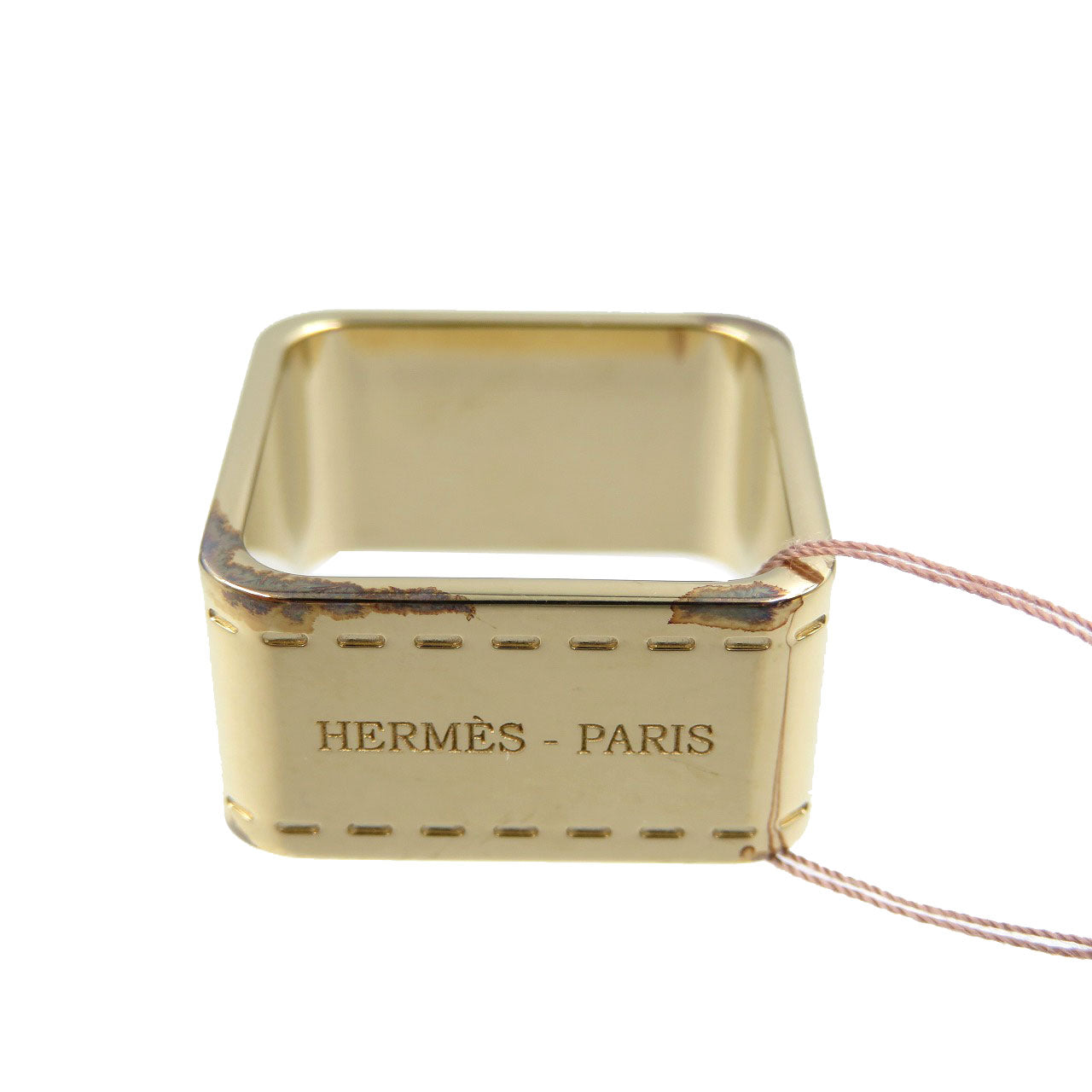 HERMES Scarf ring metal gold Boulduk