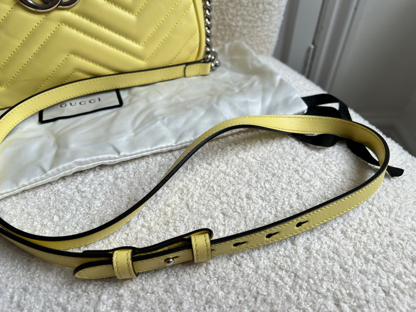 Gucci GG Pale Yellow Marmont Small Shoulder Bag (RRP £1340)