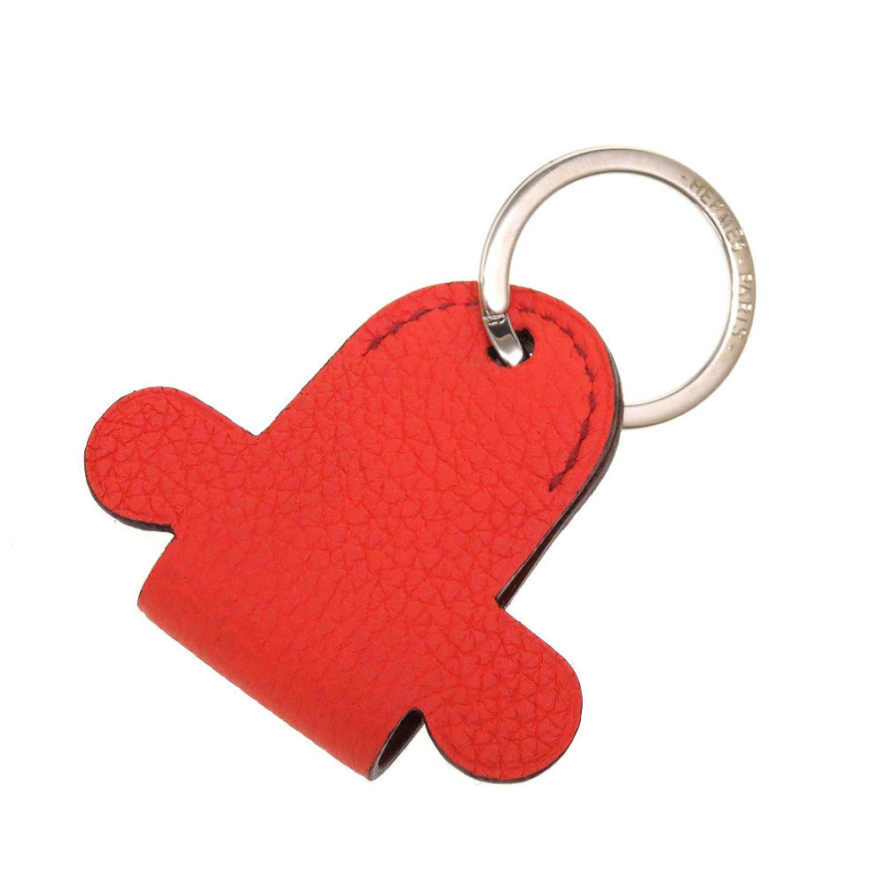 HERMES key ring leather Orange