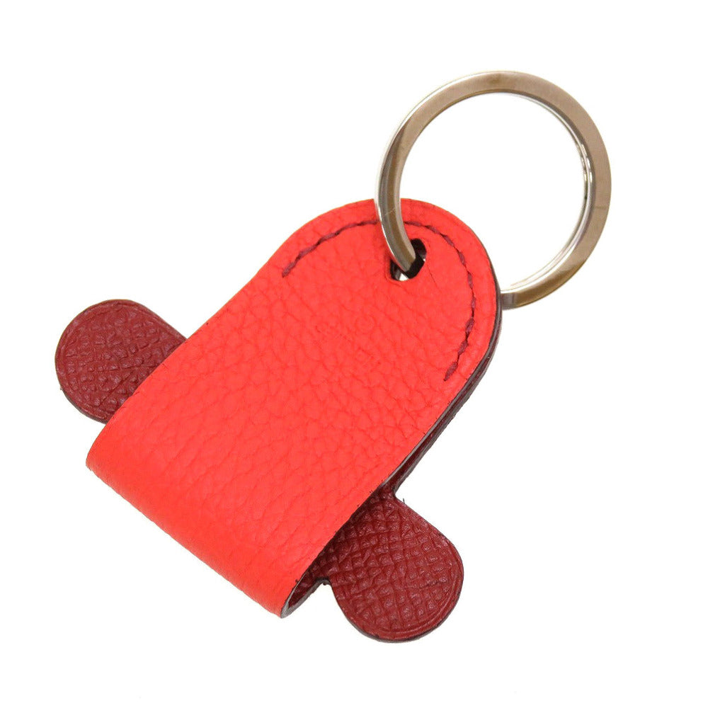 HERMES key ring leather Orange