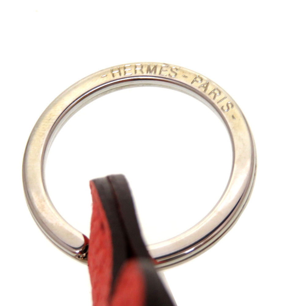HERMES key ring leather Orange