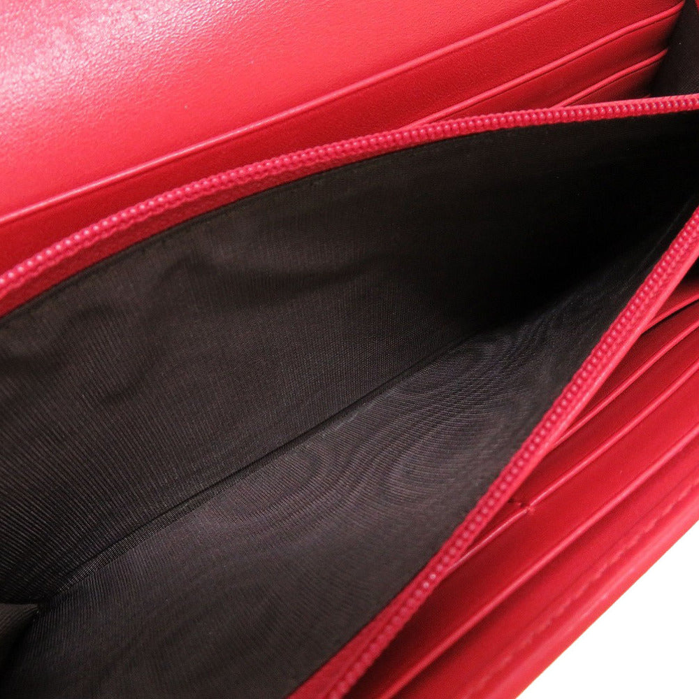 GUCCI Long Wallet Purse 453390 leather Red Bifold GG embossed Women(Unisex) Used