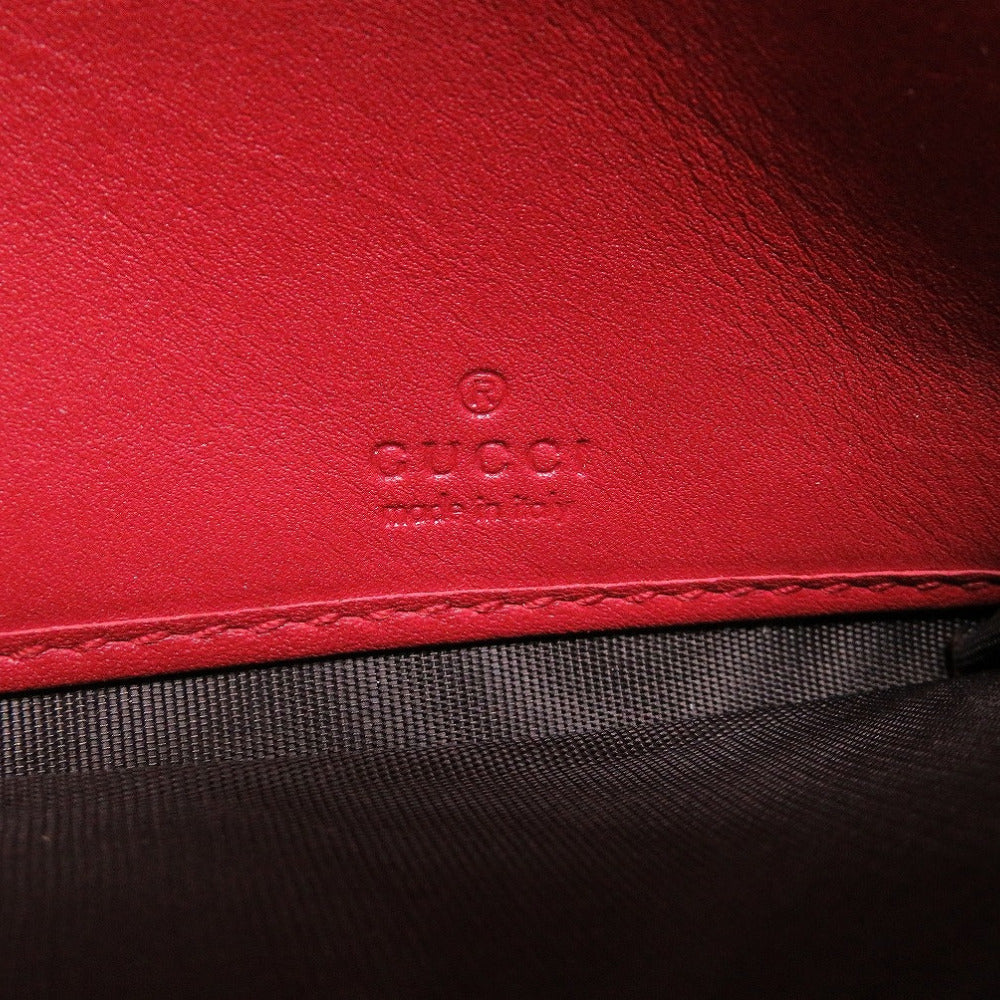 GUCCI Long Wallet Purse 453390 leather Red Bifold GG embossed Women(Unisex) Used