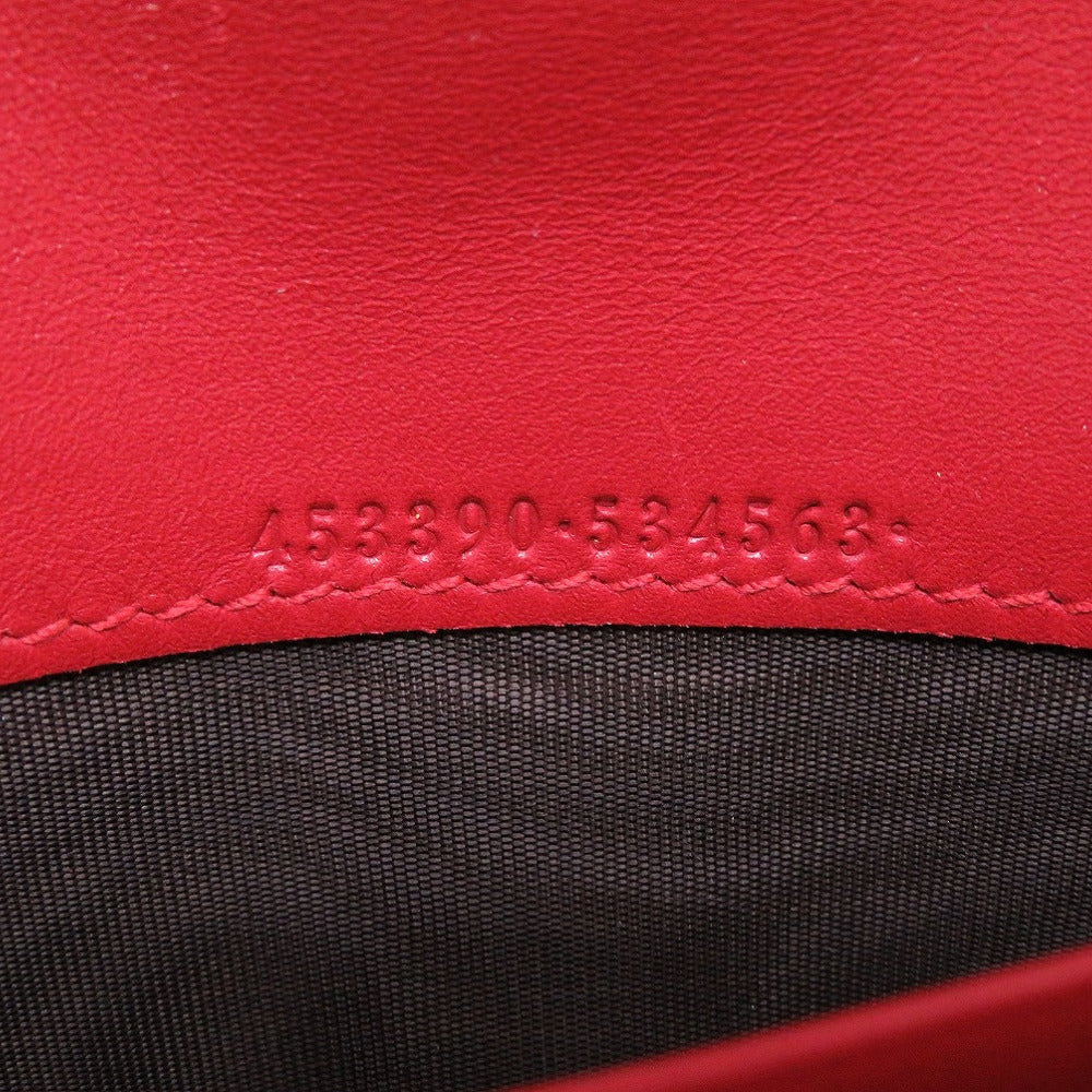 GUCCI Long Wallet Purse 453390 leather Red Bifold GG embossed Women(Unisex) Used