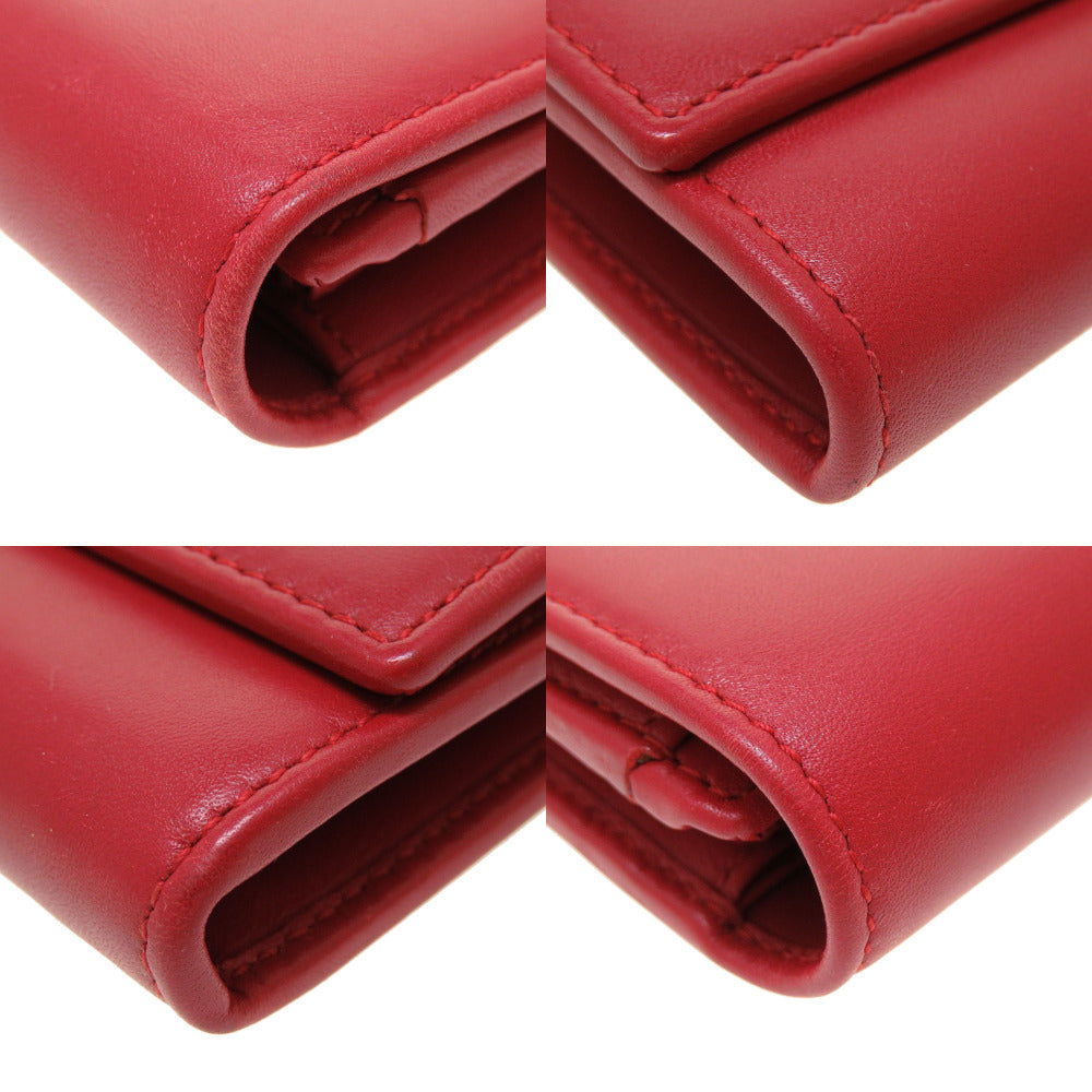 GUCCI Long Wallet Purse 453390 leather Red Bifold GG embossed Women(Unisex) Used