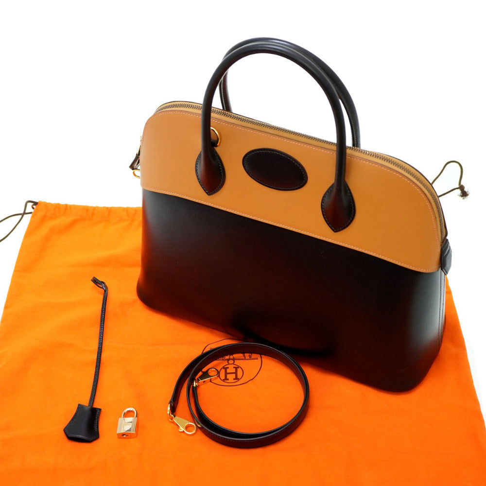 HERMES Handbag Box calf, Vauchamonix black Bored 35