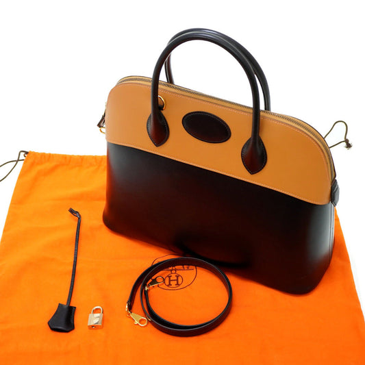 HERMES Handbag Box calf, Vauchamonix black Bored 35