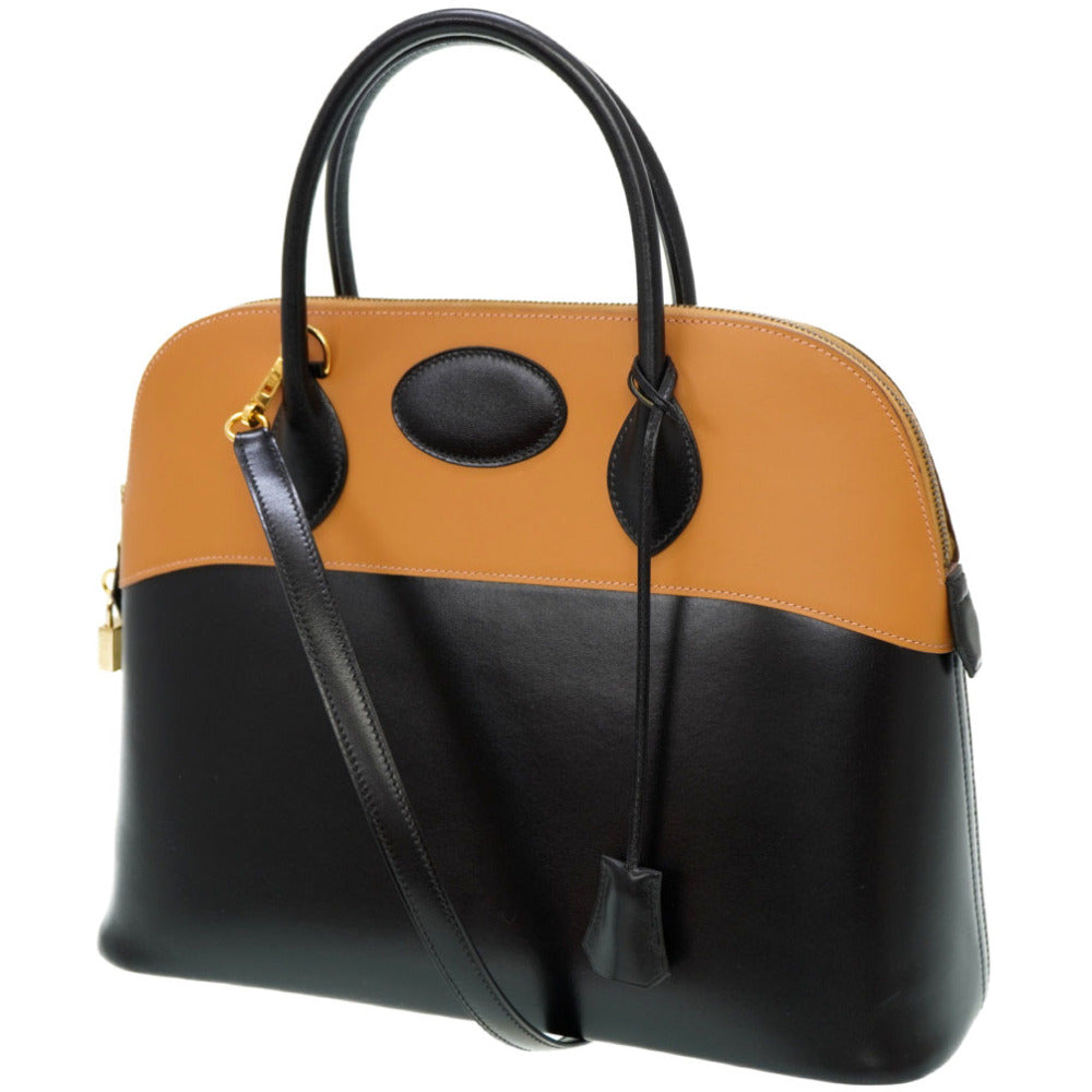 HERMES Handbag Box calf, Vauchamonix black Bored 35