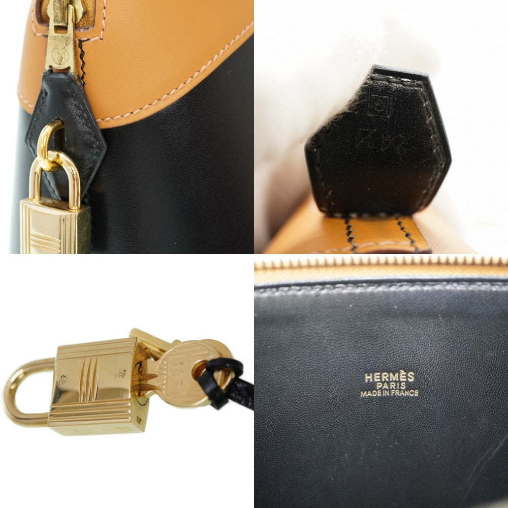 HERMES Handbag Box calf, Vauchamonix black Bored 35