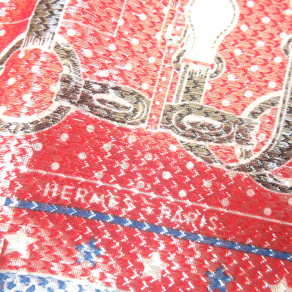 HERMES scarf silk Red Carre55 Bandana Disco Coaching