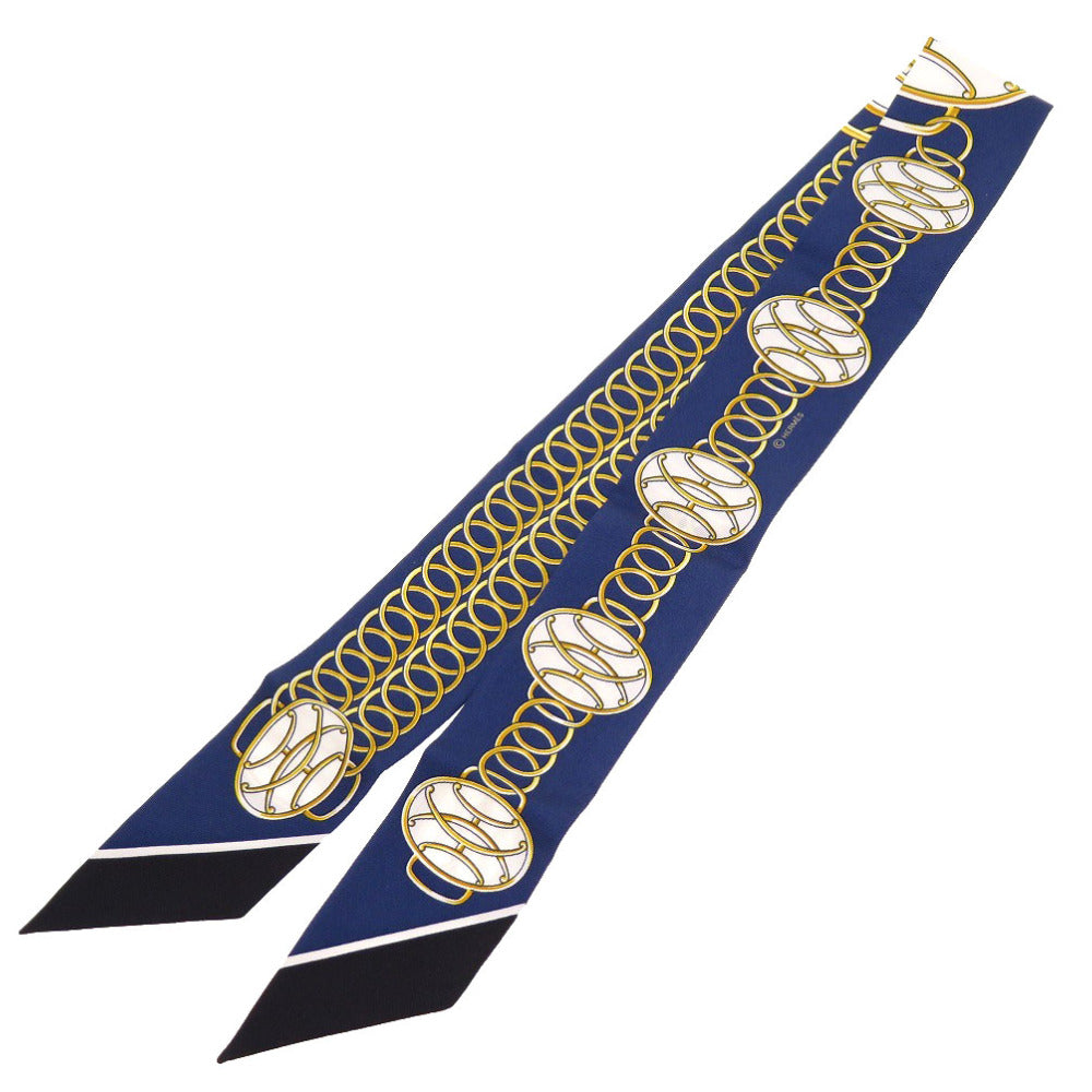 HERMES scarf silk Navy Lift Profile Lift Profile