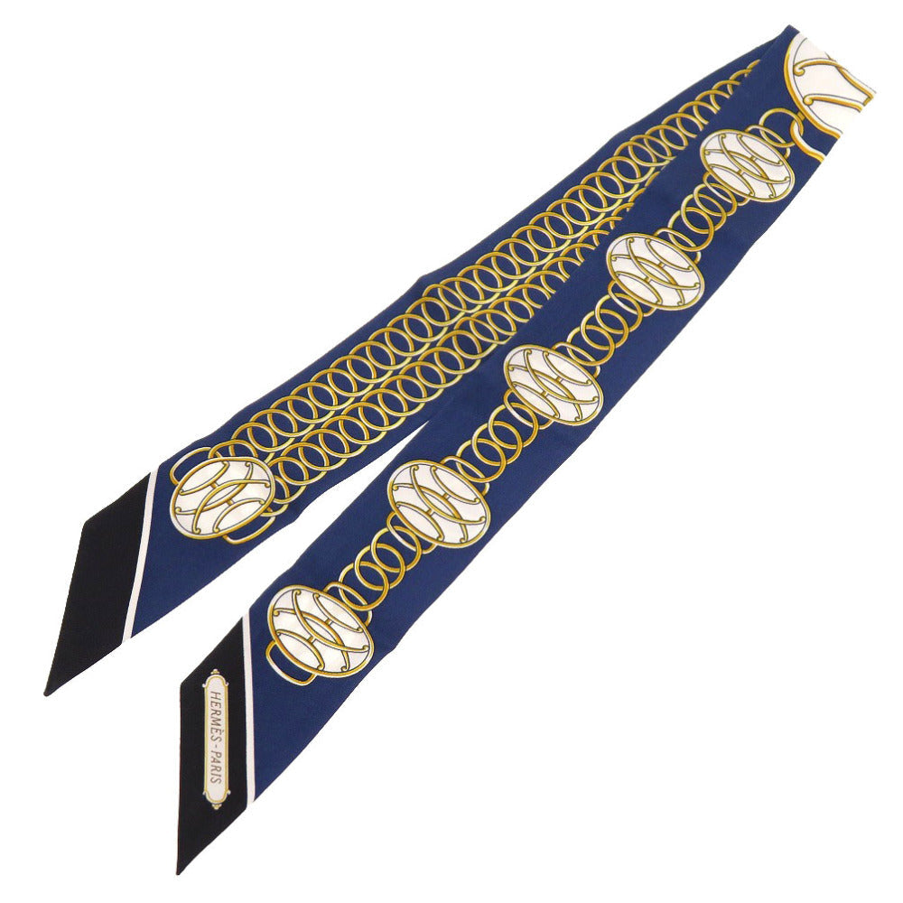HERMES scarf silk Navy Lift Profile Lift Profile