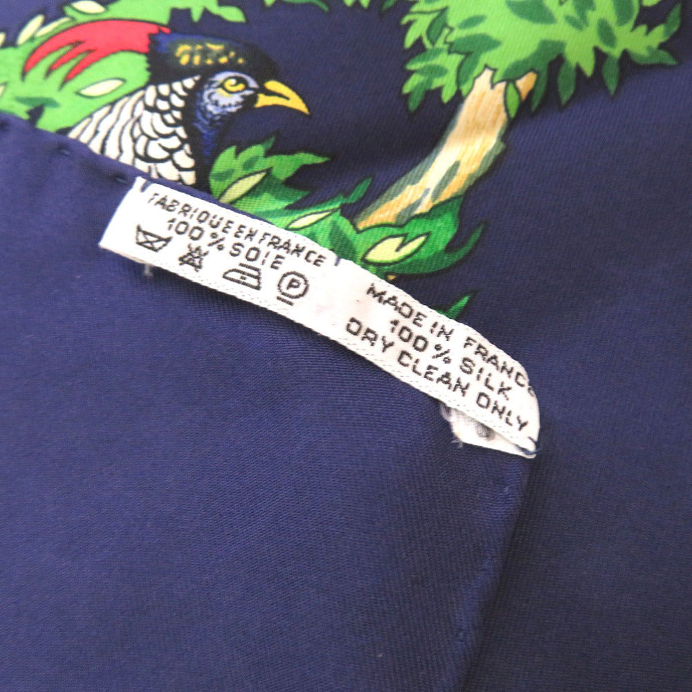 HERMES scarf silk Navy Carre90 SICHLIAN Sicilian Animals Sichuan