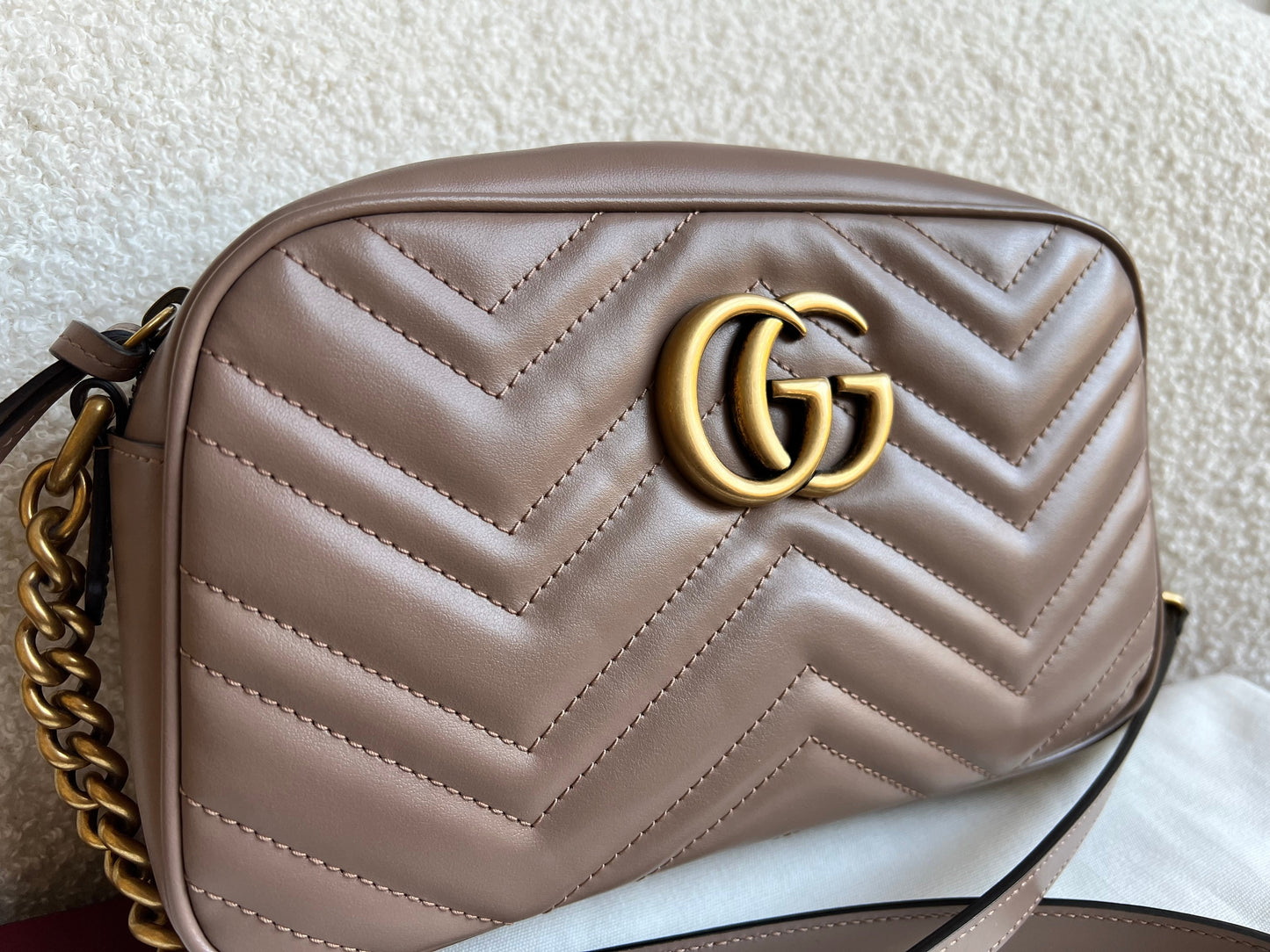 Gucci GG Marmont Dusty Pink Small Shoulder Bag (RRP £1340)