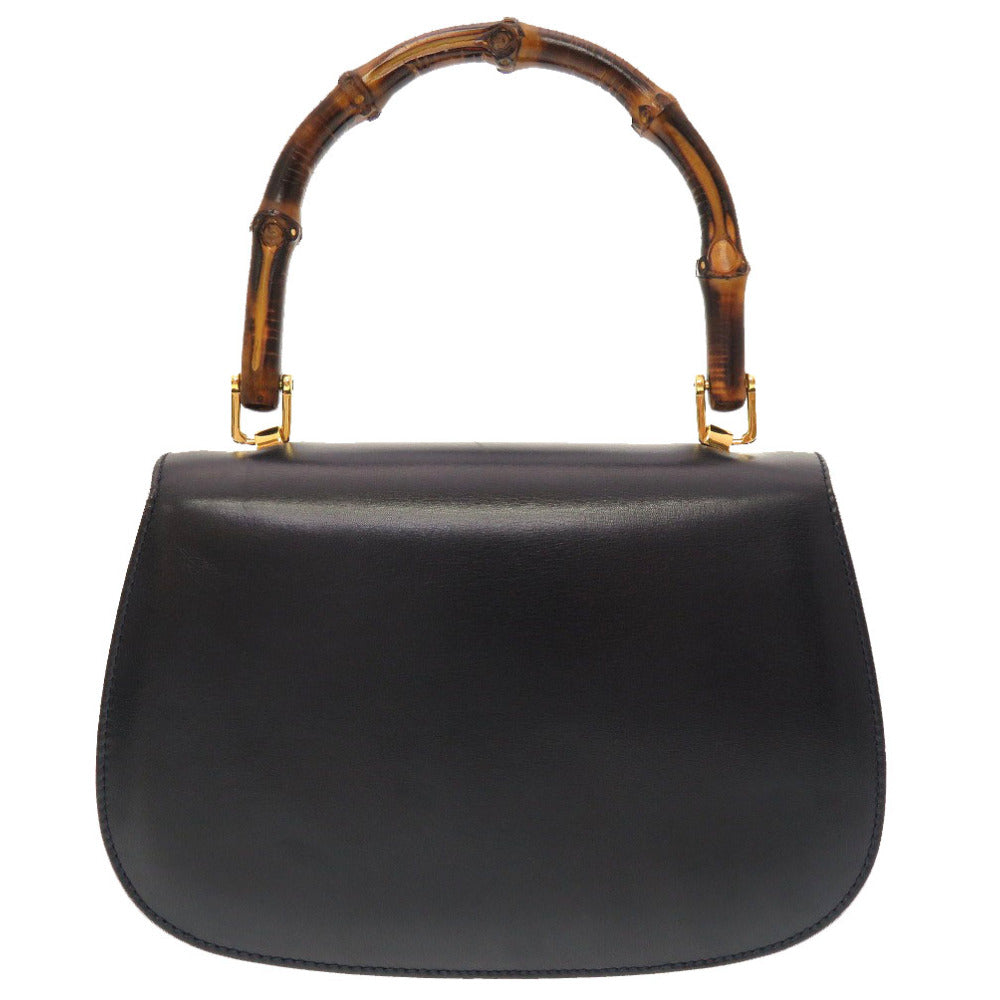 GUCCI Handbag 000 46 0188 Bamboo Navy Women Used
