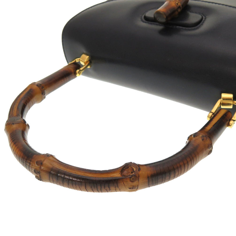 GUCCI Handbag 000 46 0188 Bamboo Navy Women Used