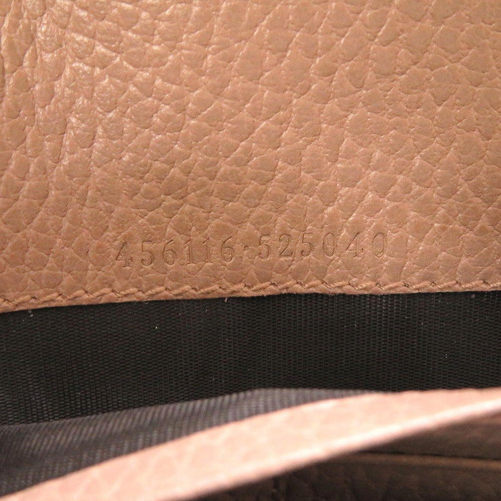 GUCCI Long Wallet Purse 456116 GG Supreme, Leather beige Two fold GG Marmont Women Used