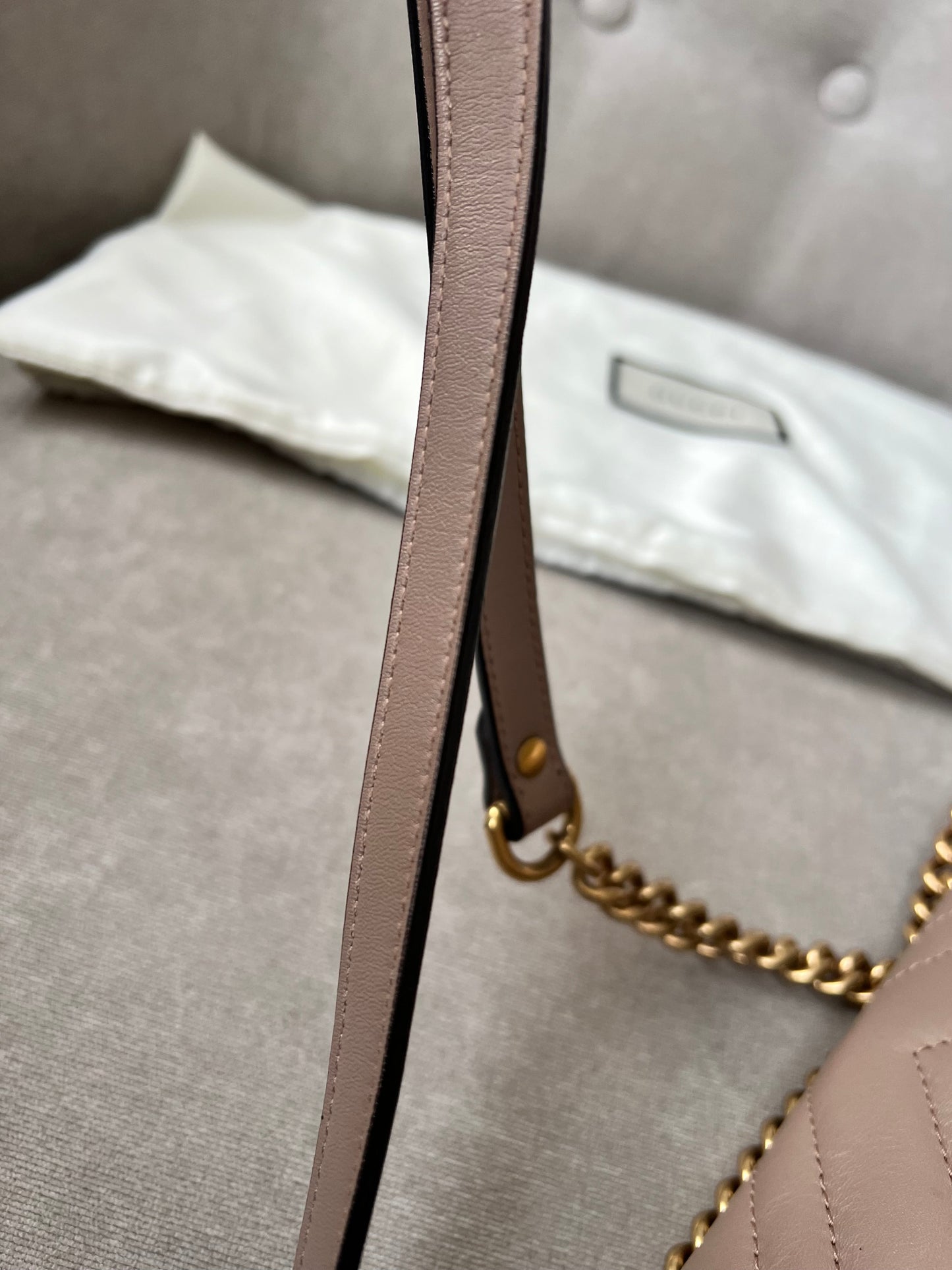 Gucci GG Dusty Pink Marmont Medium Shoulder Bag (RRP £2,340)