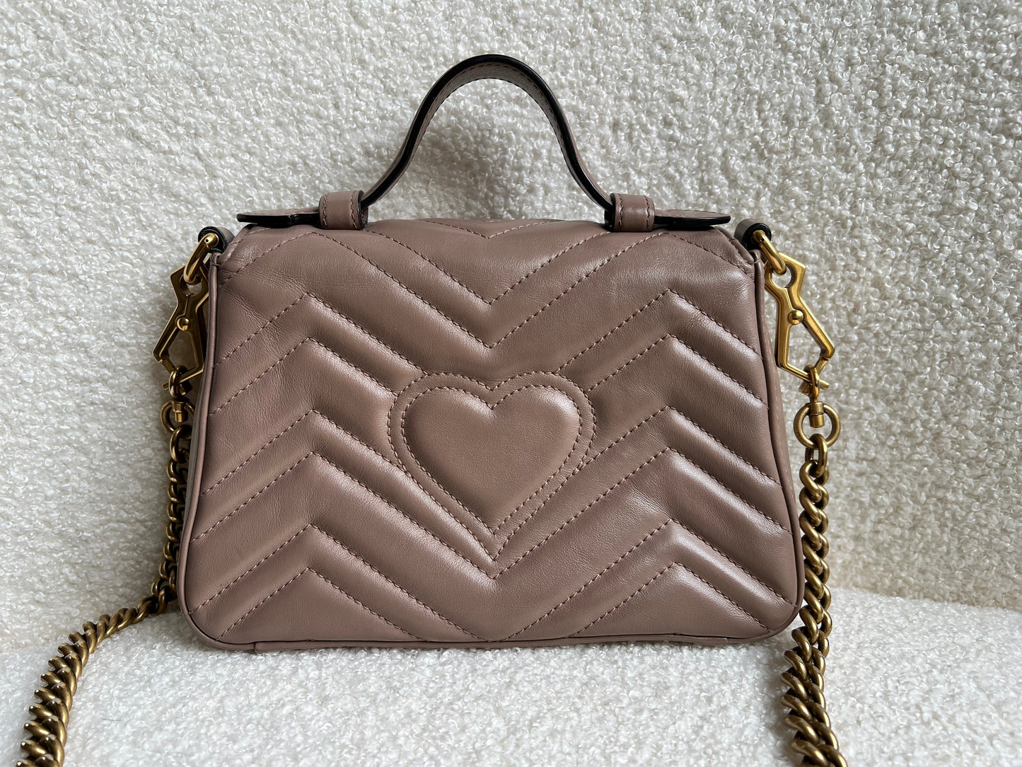 Gucci GG Dusty Pink Marmont Mini Top Handle Bag (RRP £1,890)