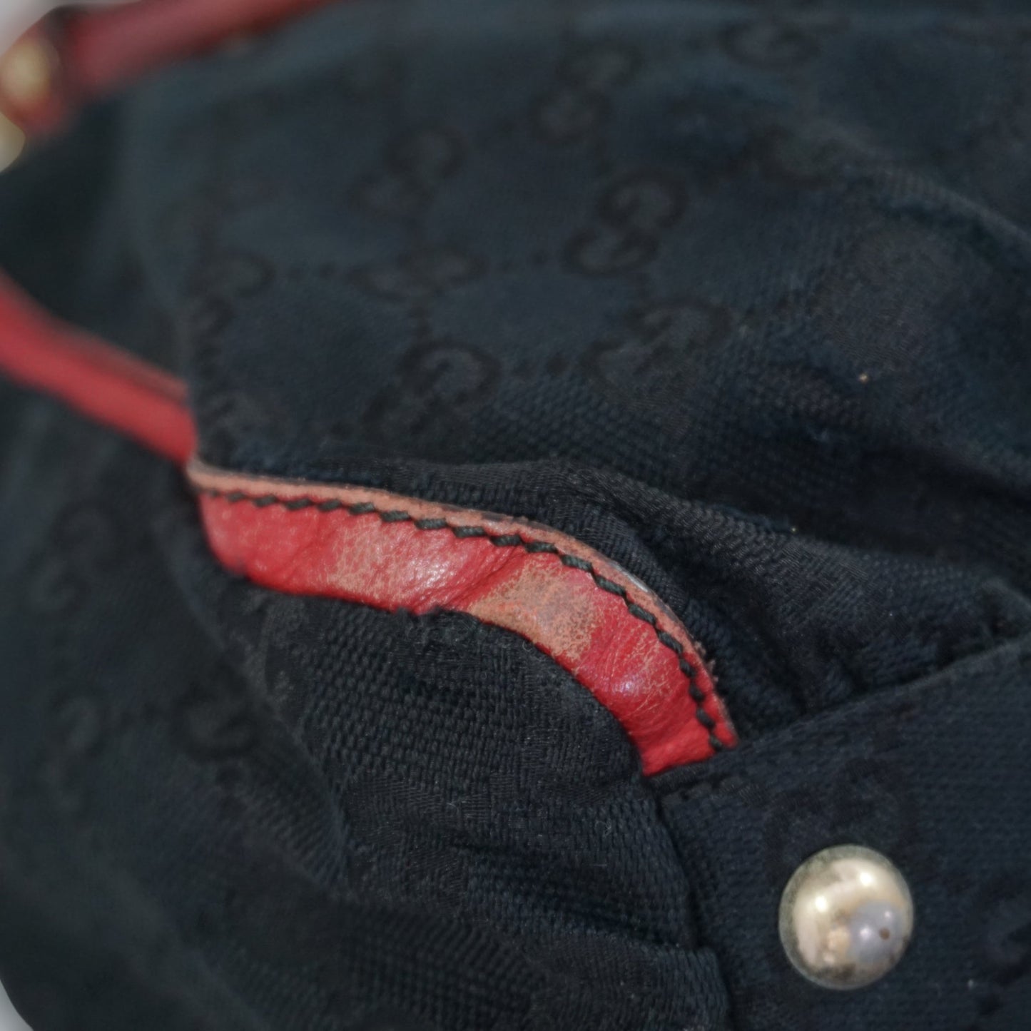 Gucci Sort og Rød Skuldertaske