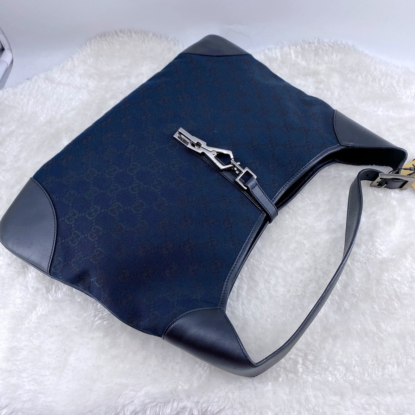 Gucci Jackie hobo black denim bag