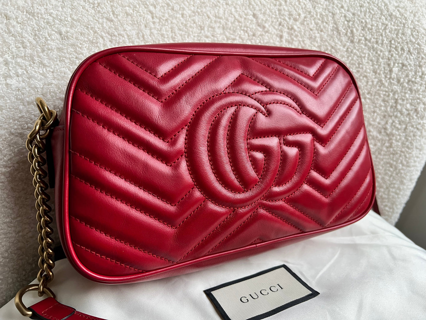 Gucci GG Red Marmont Small Shoulder Bag (RRP £1,440)