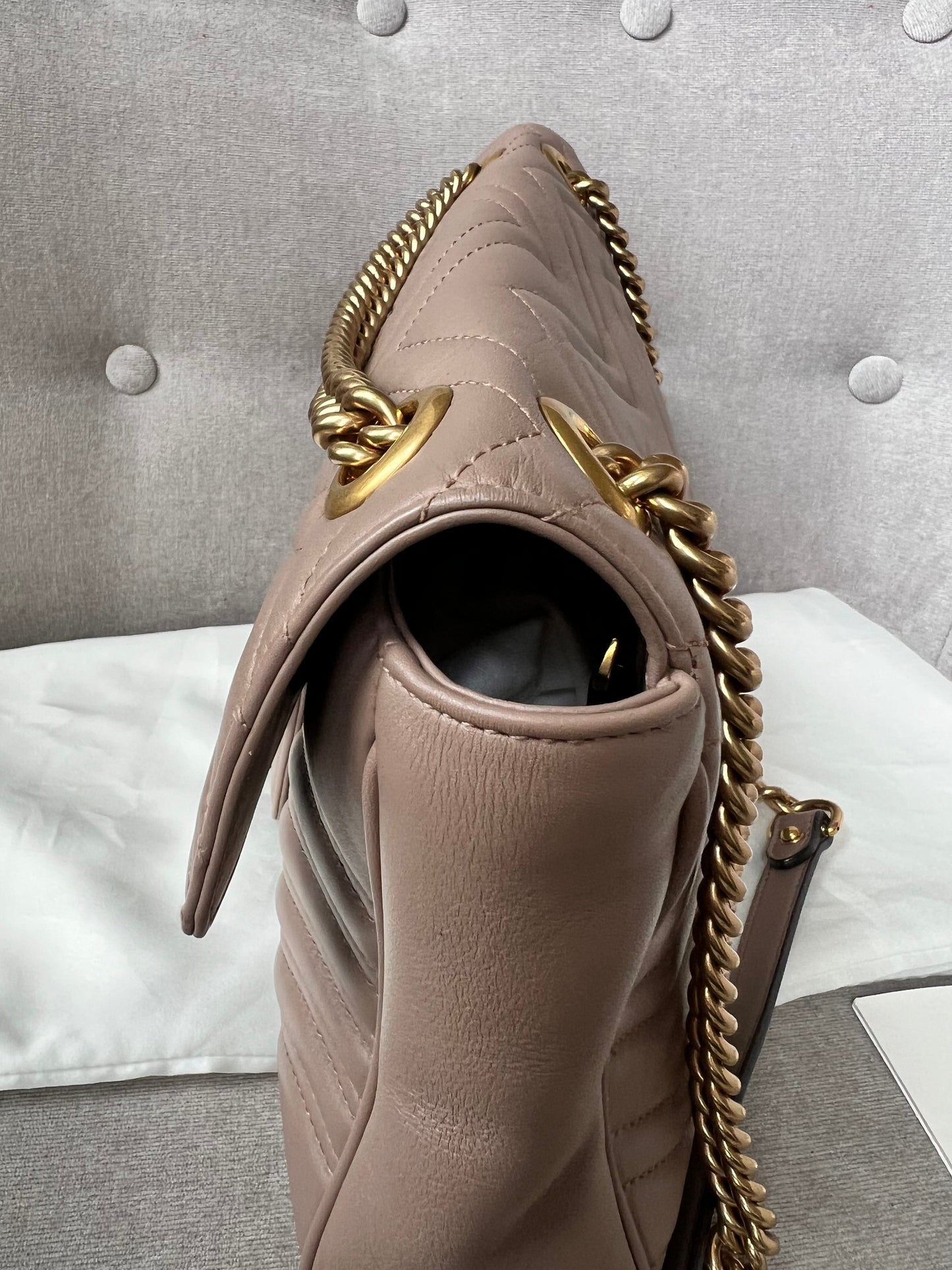 Gucci GG Dusty Pink Marmont Medium Shoulder Bag (RRP £2,340)