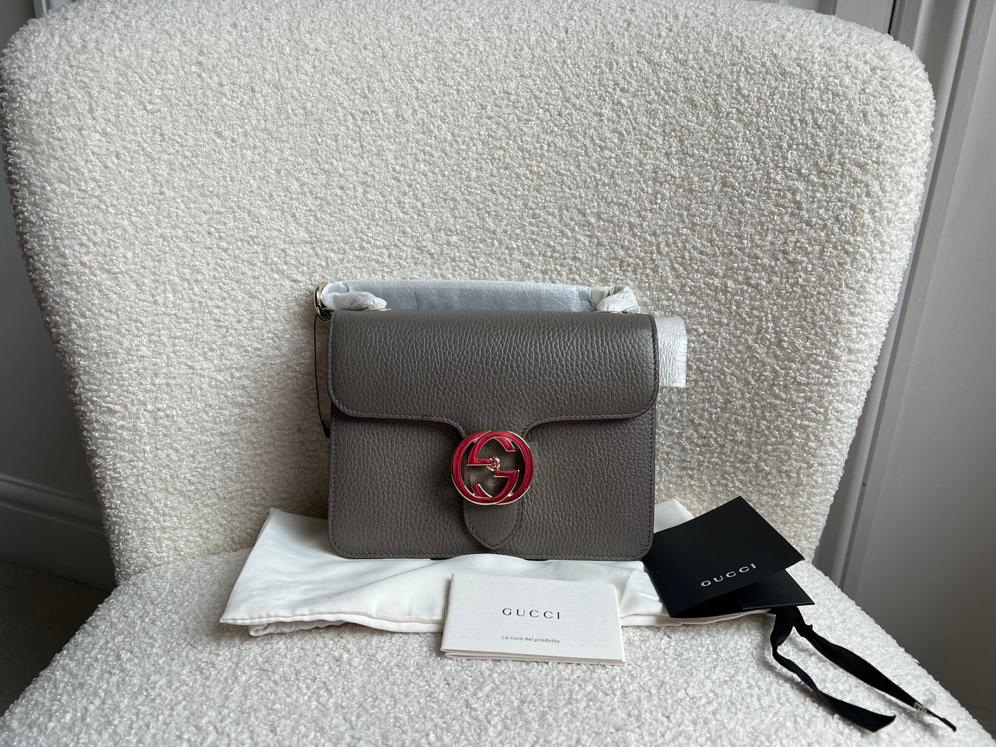 Gucci Interlocking GG Grey Small Shoulder Bag