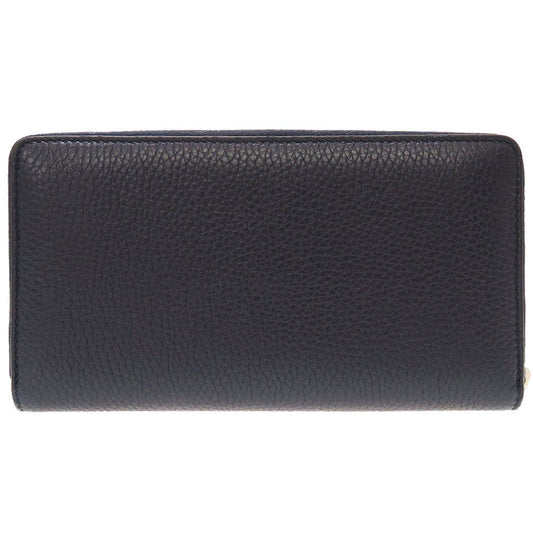 GUCCI Long Wallet Purse 473928 leather Navy Zip Around Women(Unisex) Used