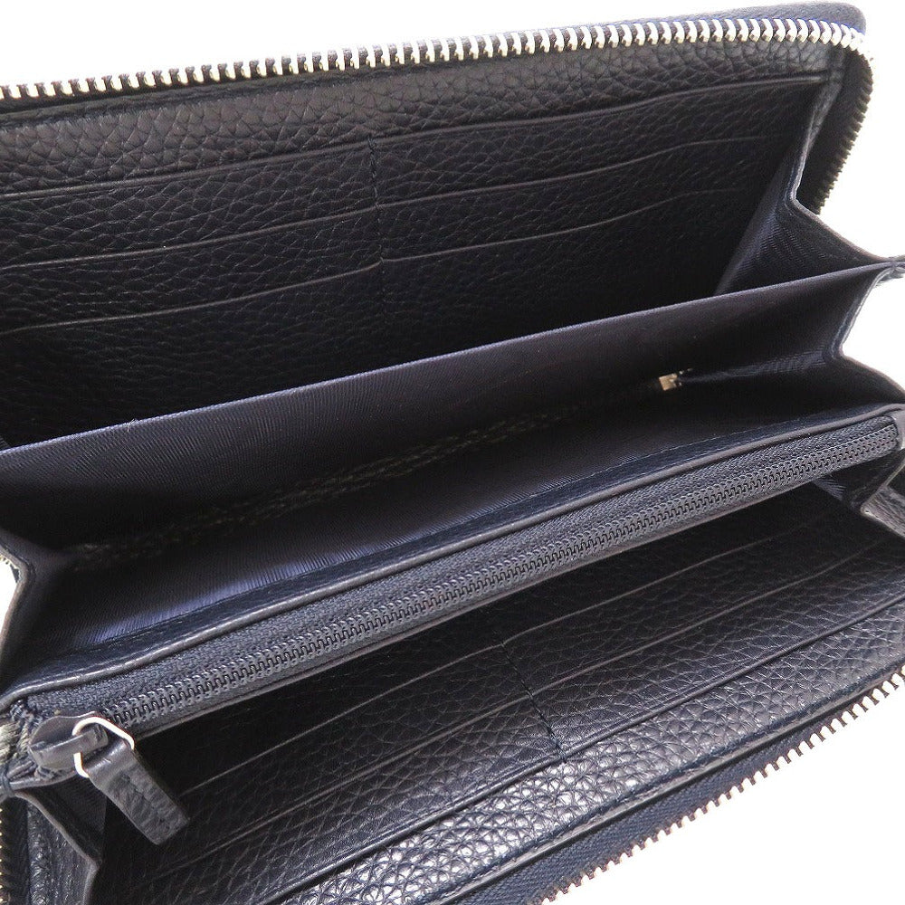 GUCCI Long Wallet Purse 473928 leather Navy Zip Around Women(Unisex) Used